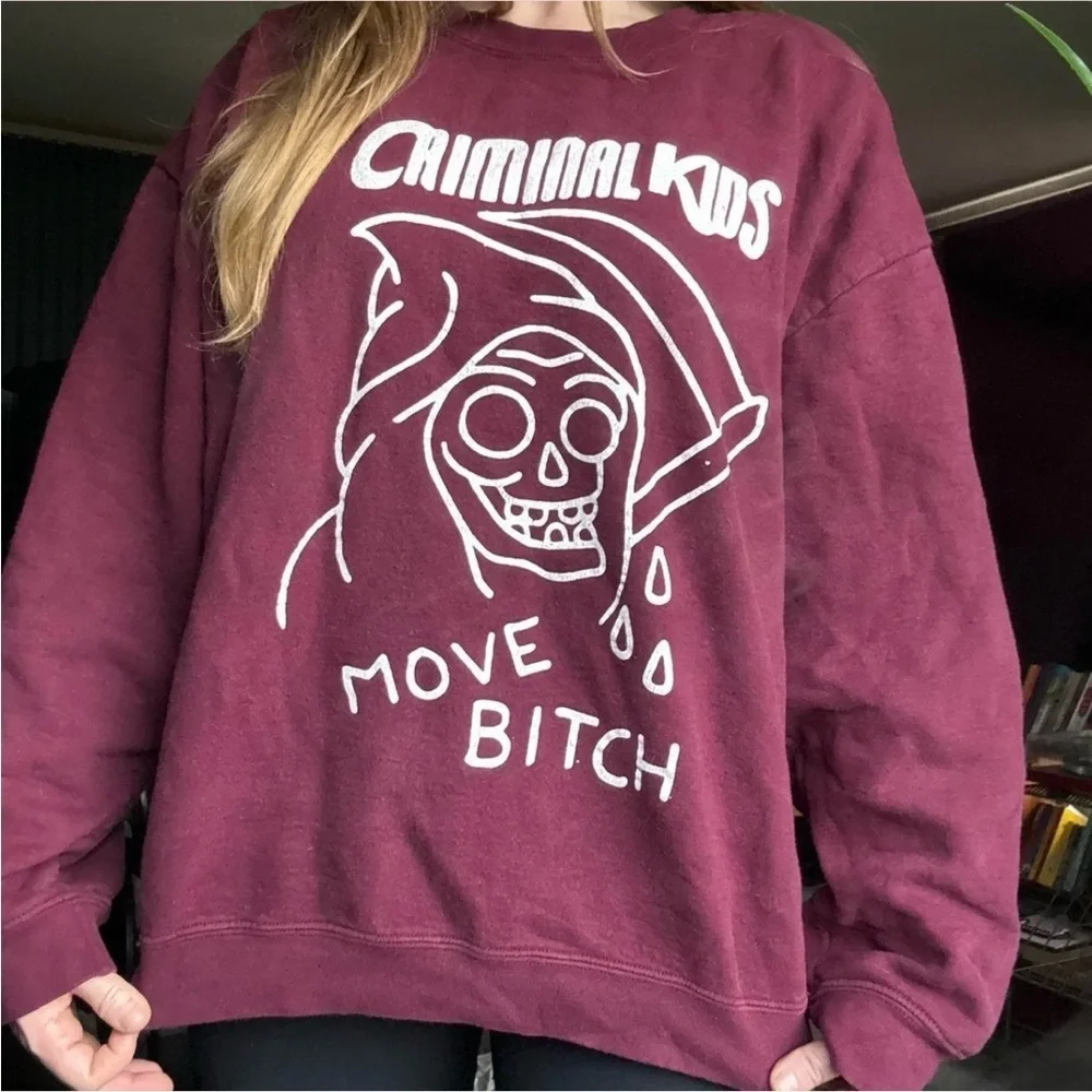 Criminal Kids Maroon Crewneck